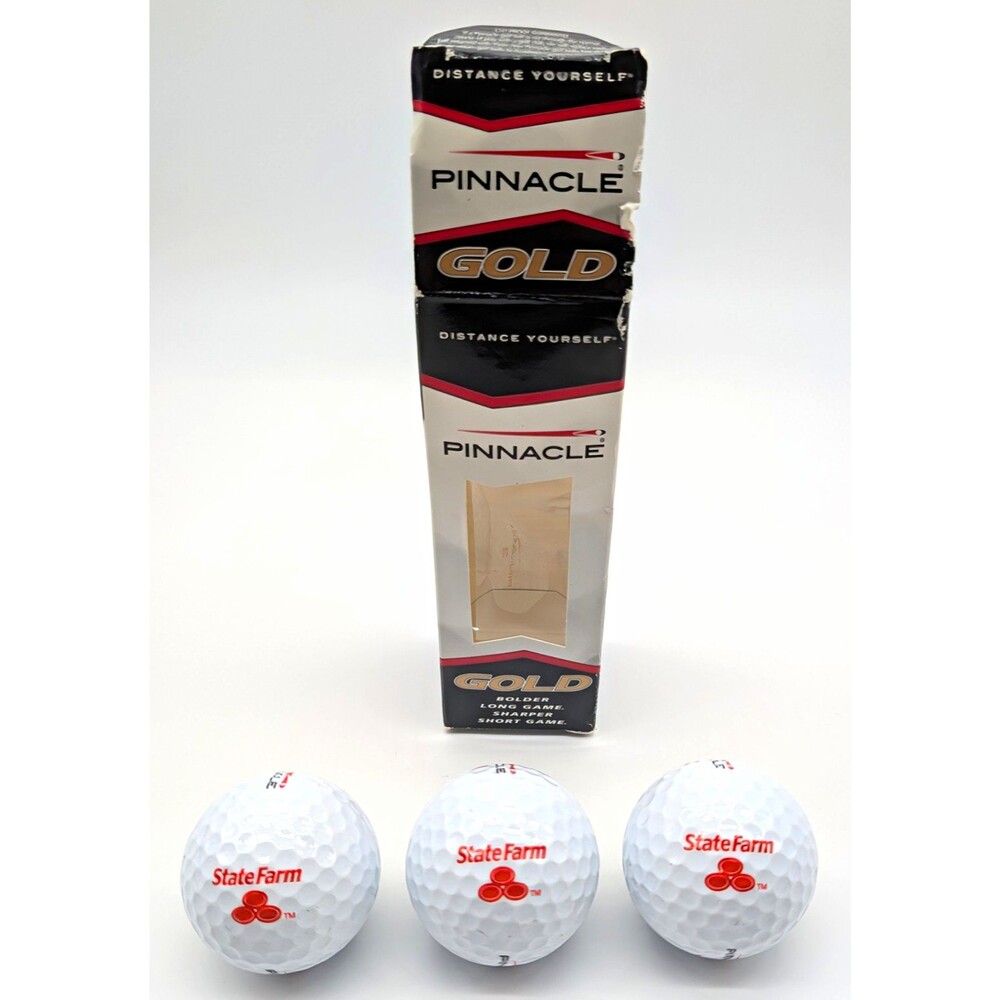 Pinnacle Gold State Farm Logo Golf Balls 3-Pack White Advertising